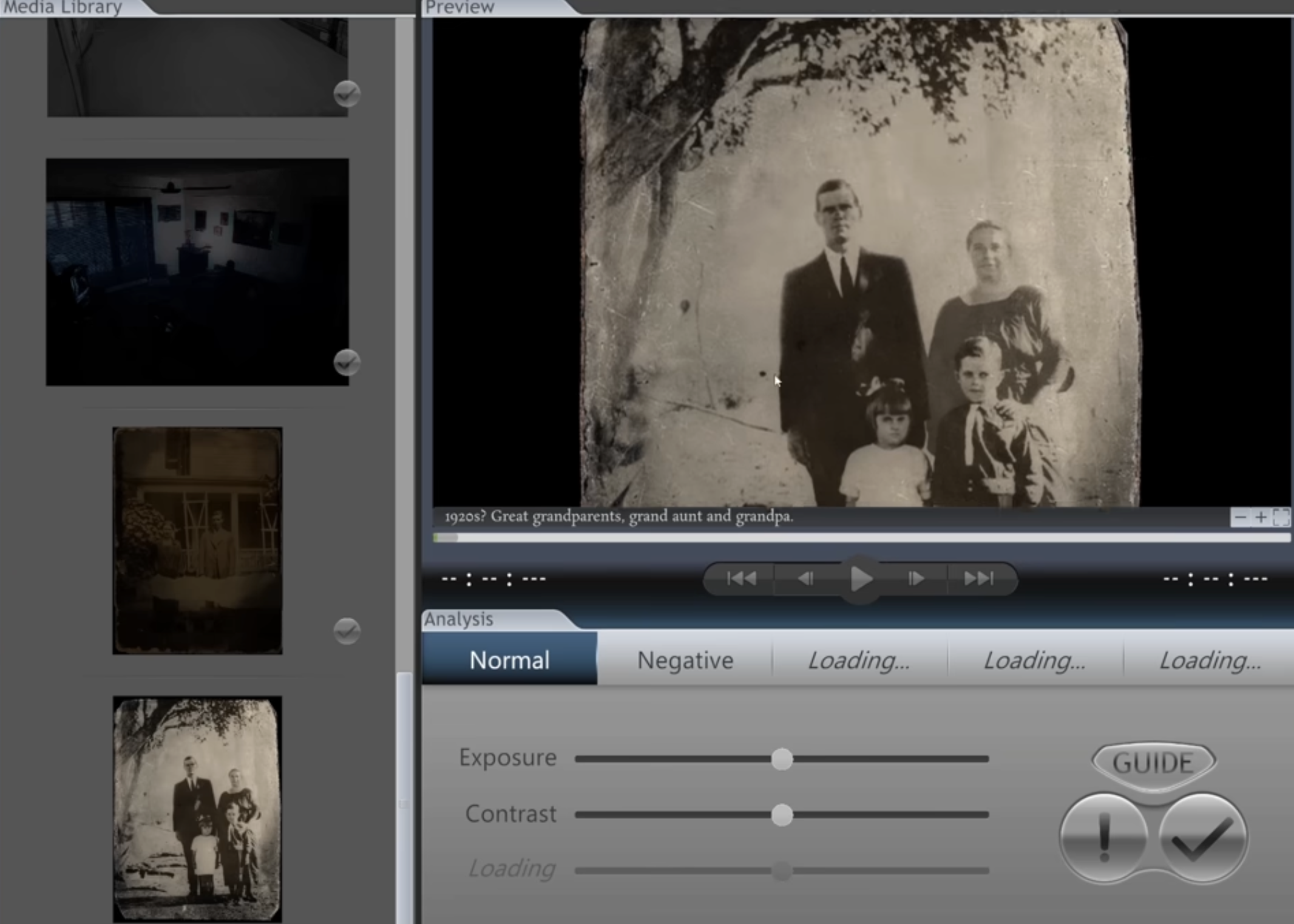1920s sepia family portrait with ectoplasmic smears.