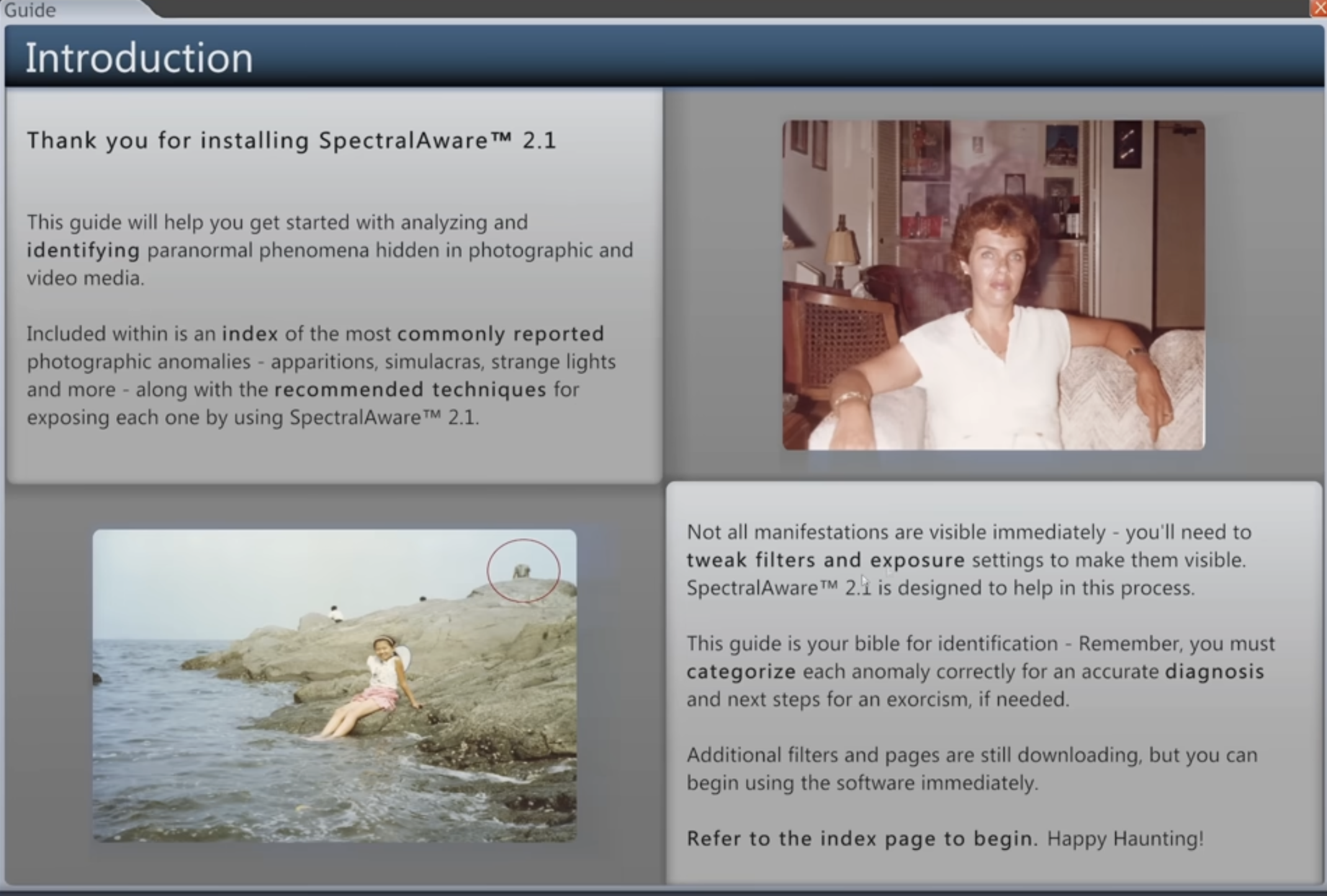 SpectralAware onboarding screen.